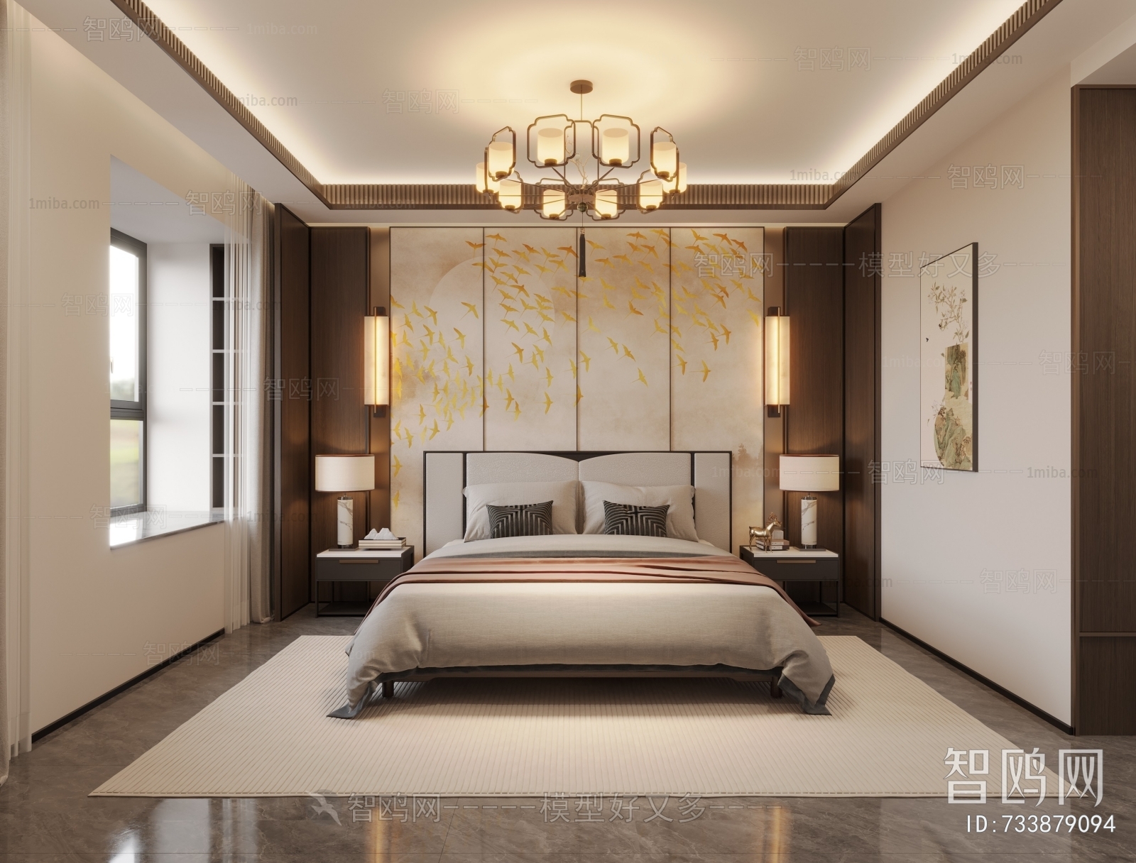 New Chinese Style Bedroom