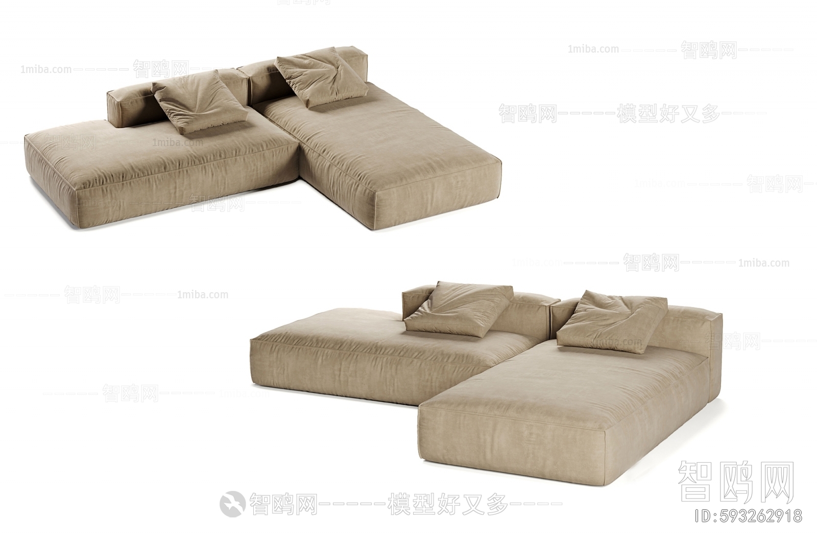 Modern Wabi-sabi Style Corner Sofa