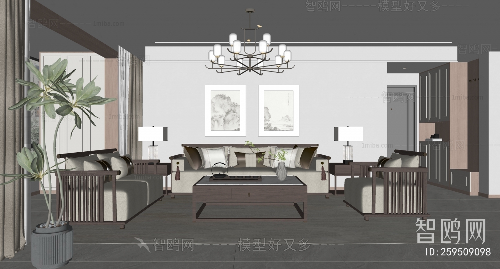 New Chinese Style A Living Room