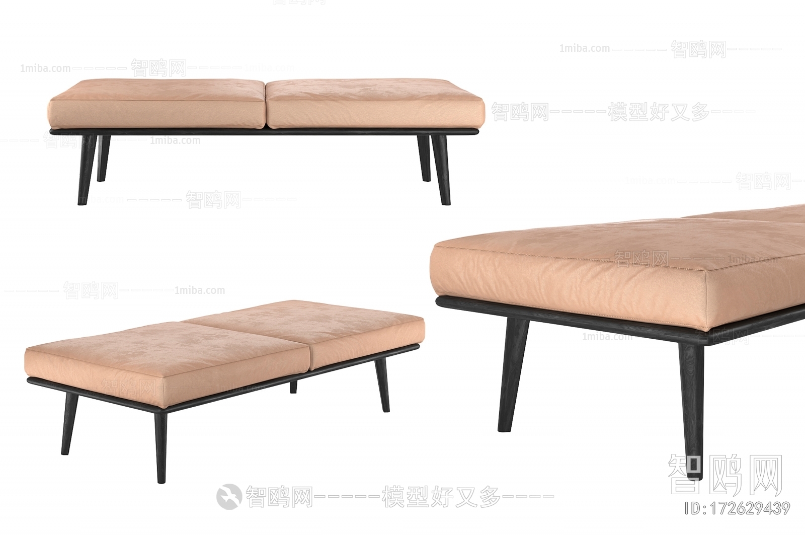 现代简约皮革沙发矮凳
