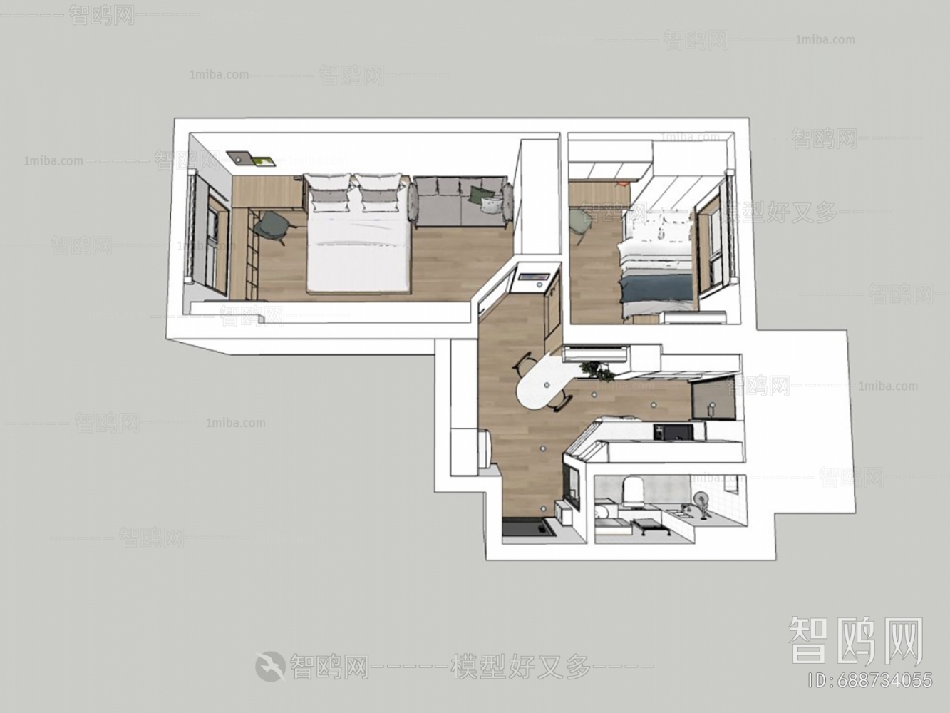 现代小户型鸟瞰