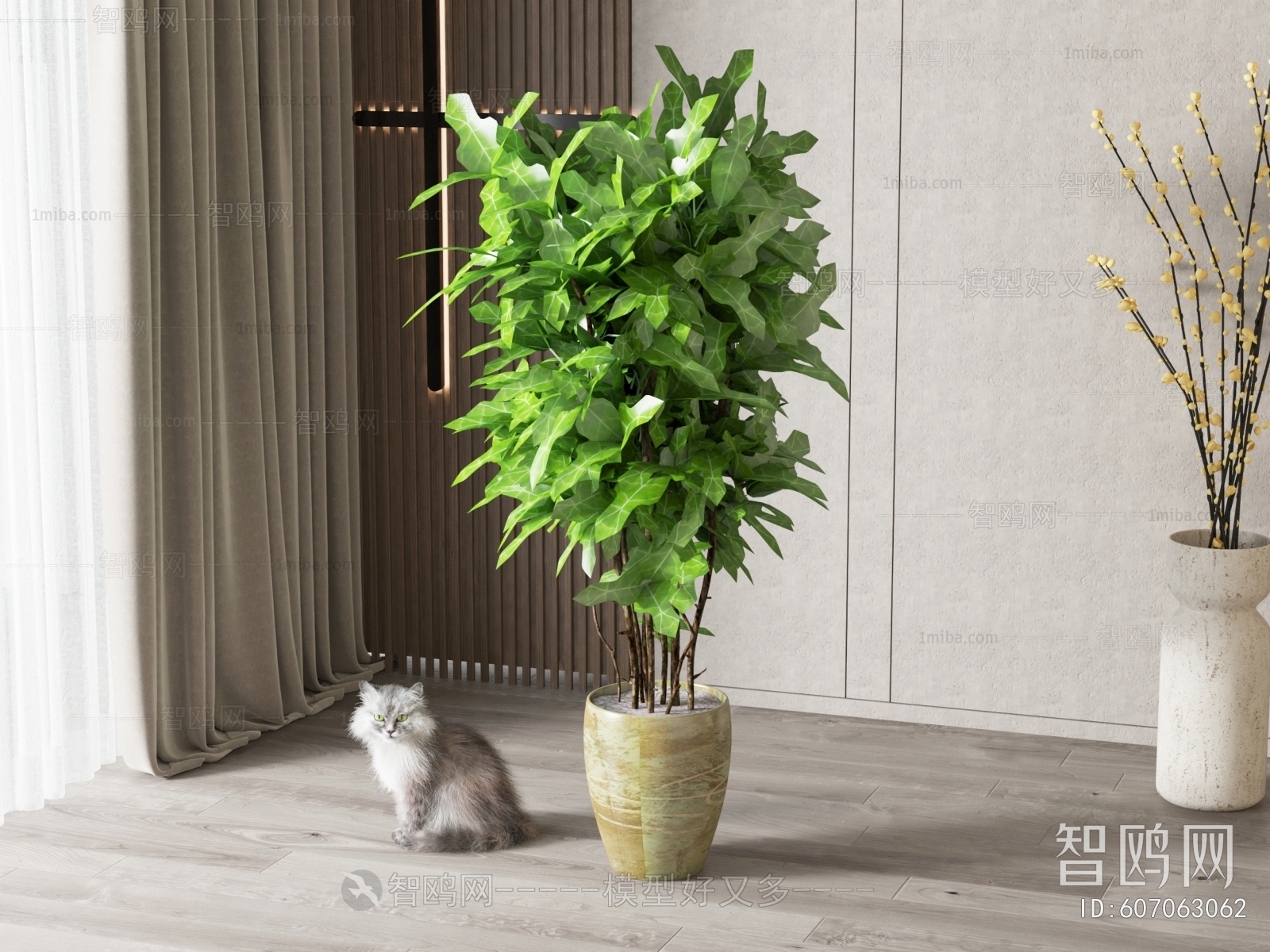 Modern Potted Green Plant