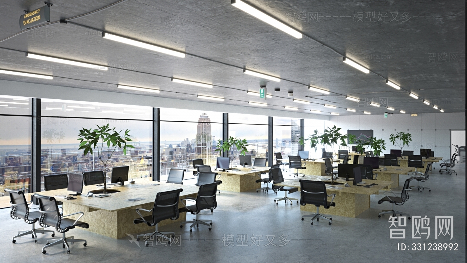 Modern Industrial Style Staff Area