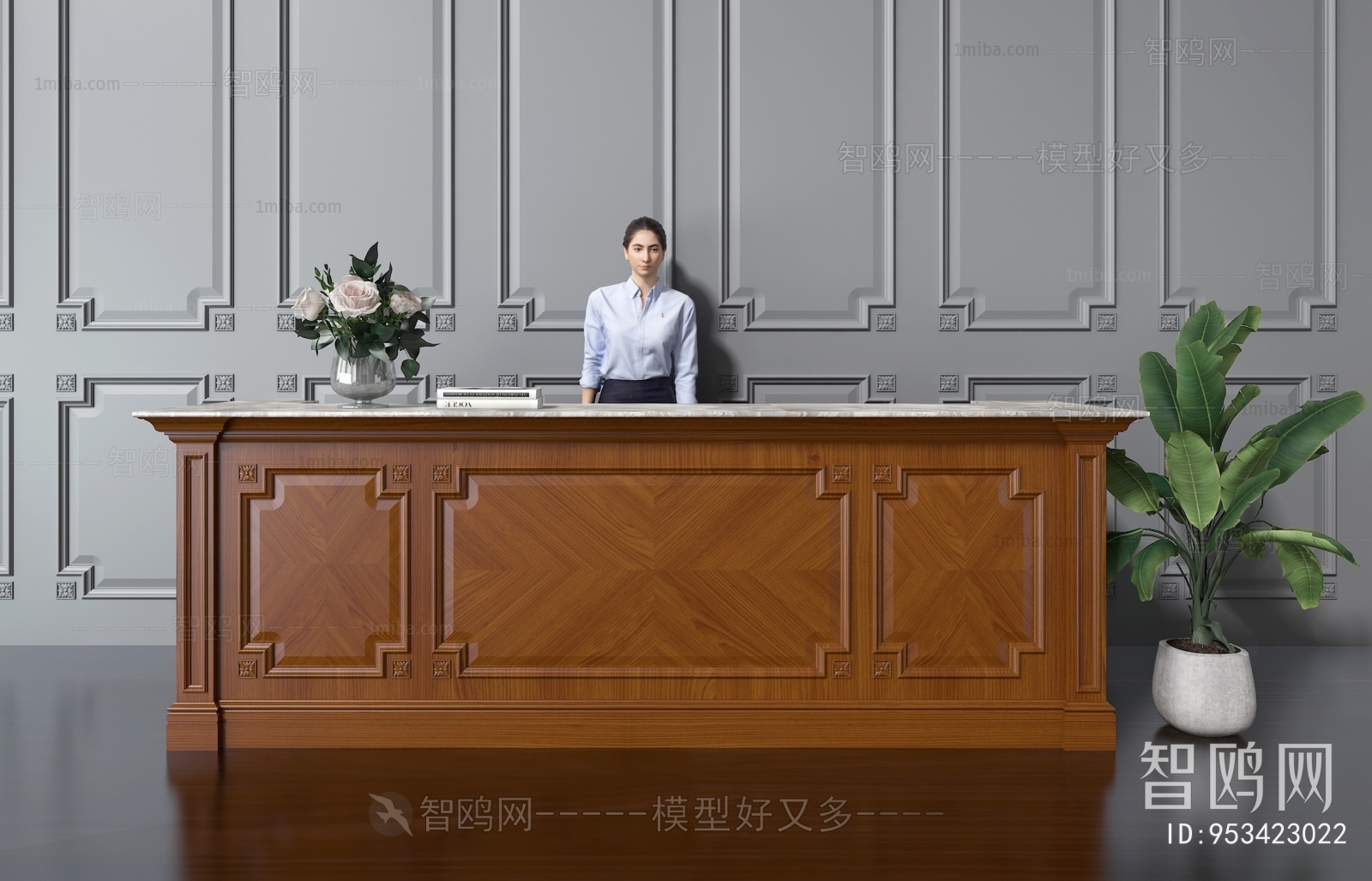 Simple European Style Reception Desk