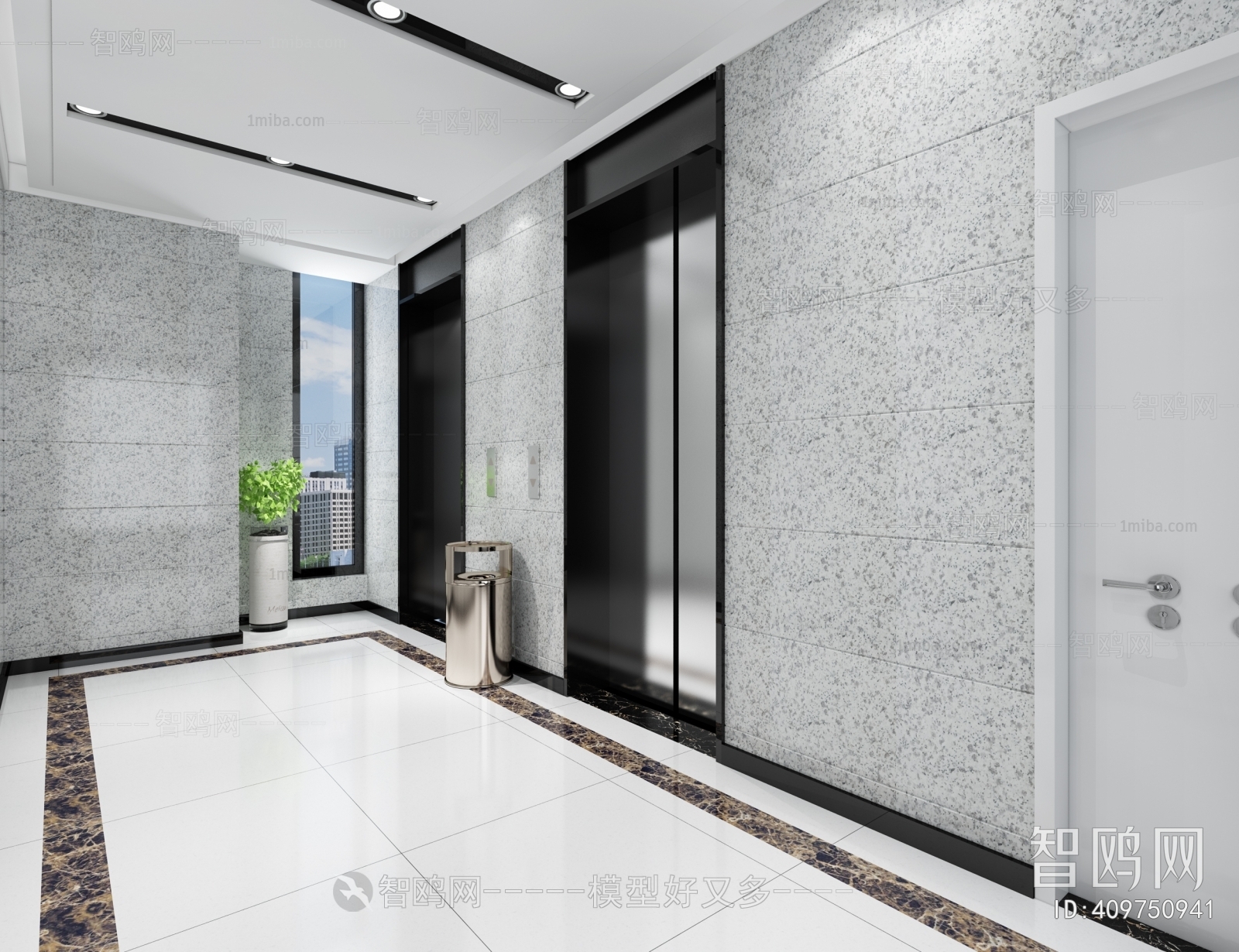 Modern Office Elevator Hall