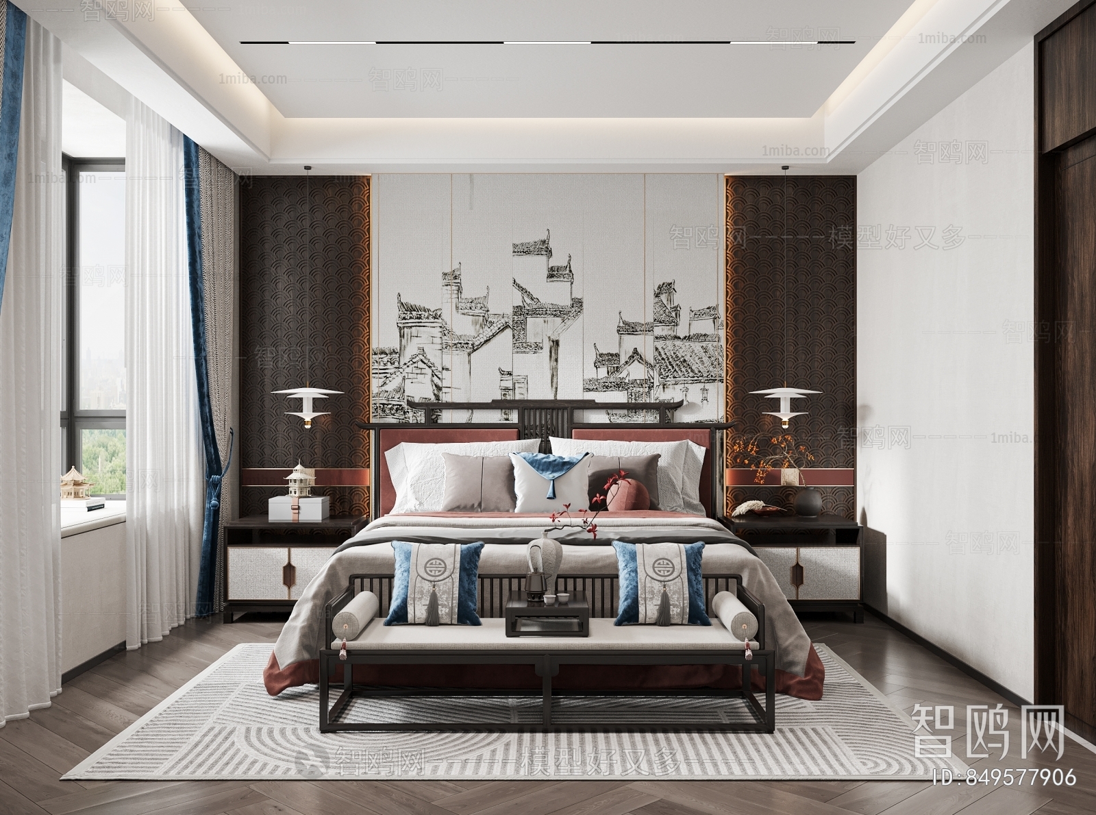 New Chinese Style Bedroom