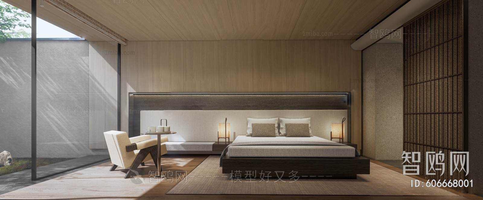 Modern Wabi-sabi Style Guest Room