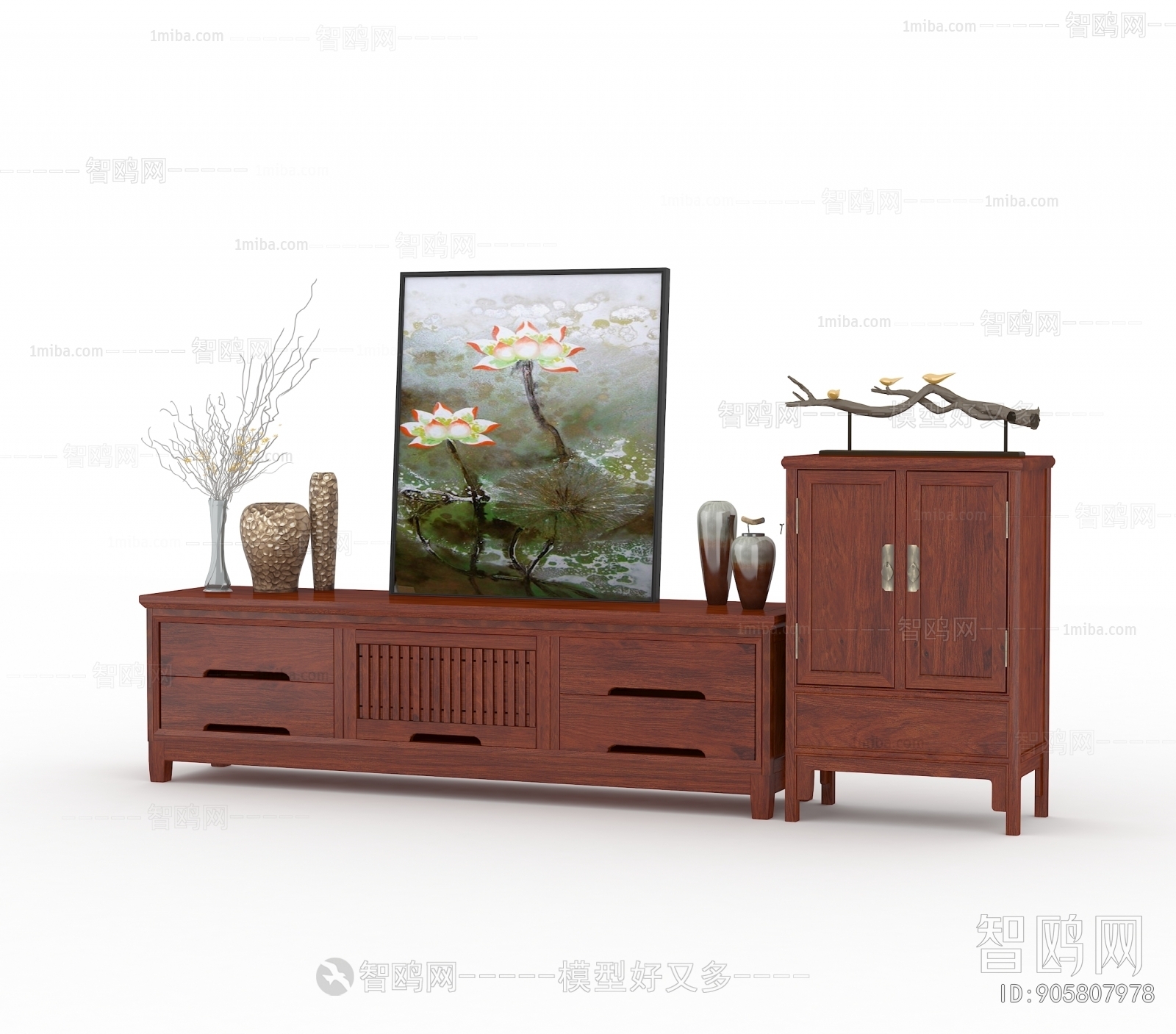 New Chinese Style TV Cabinet