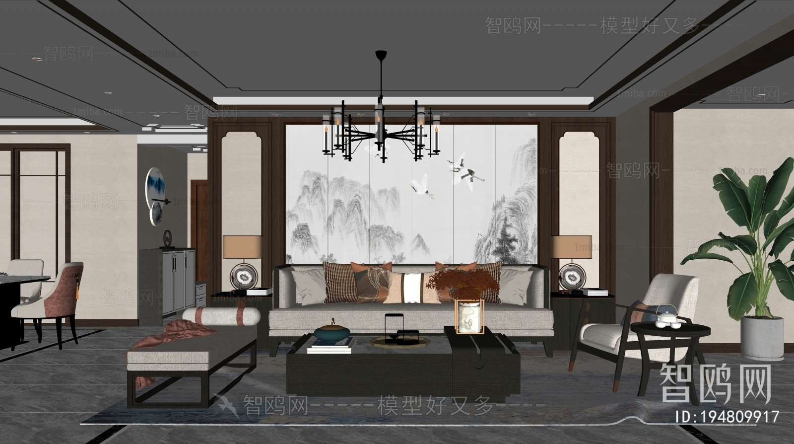 New Chinese Style A Living Room