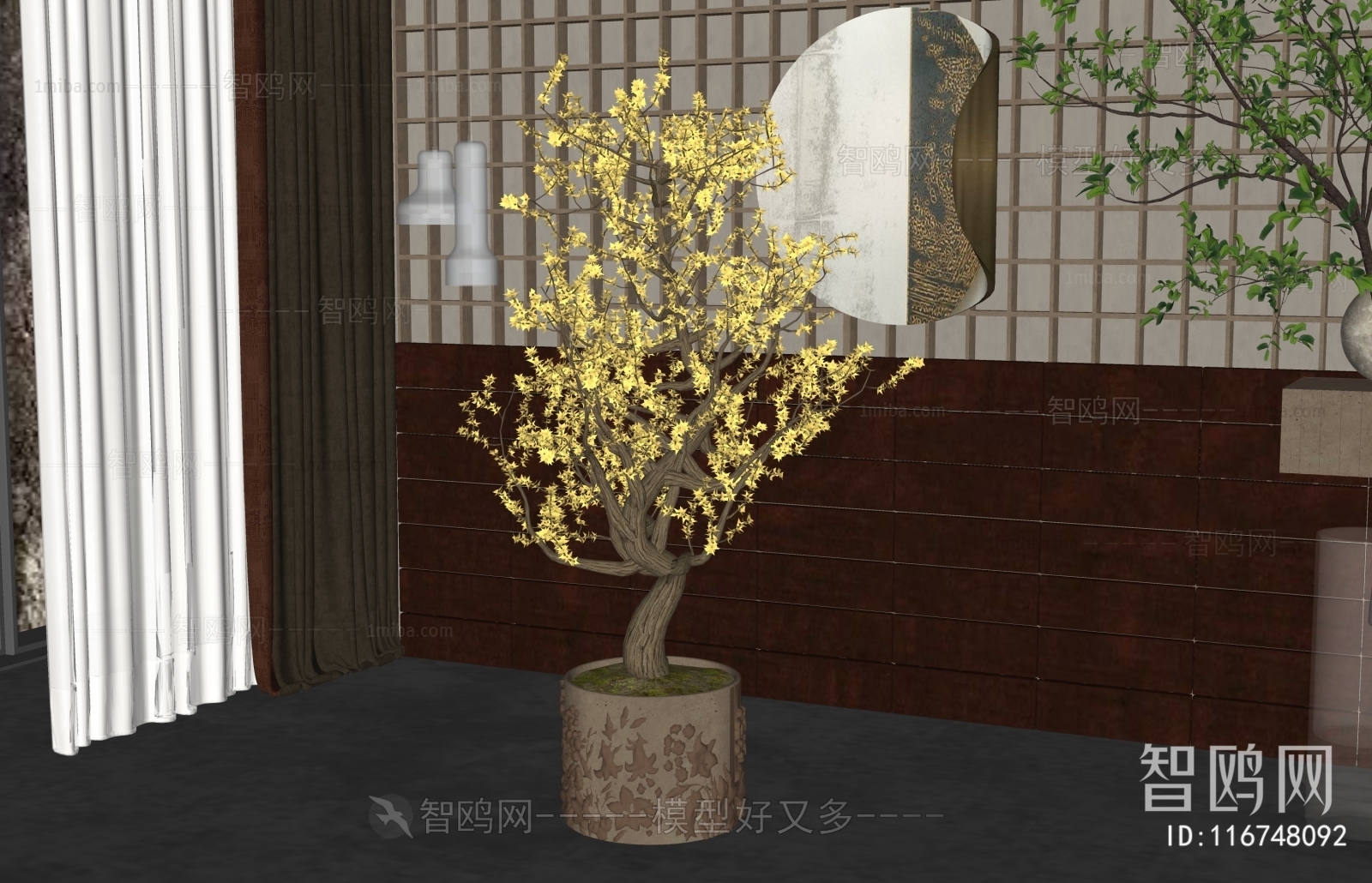 New Chinese Style Potted Green Plant