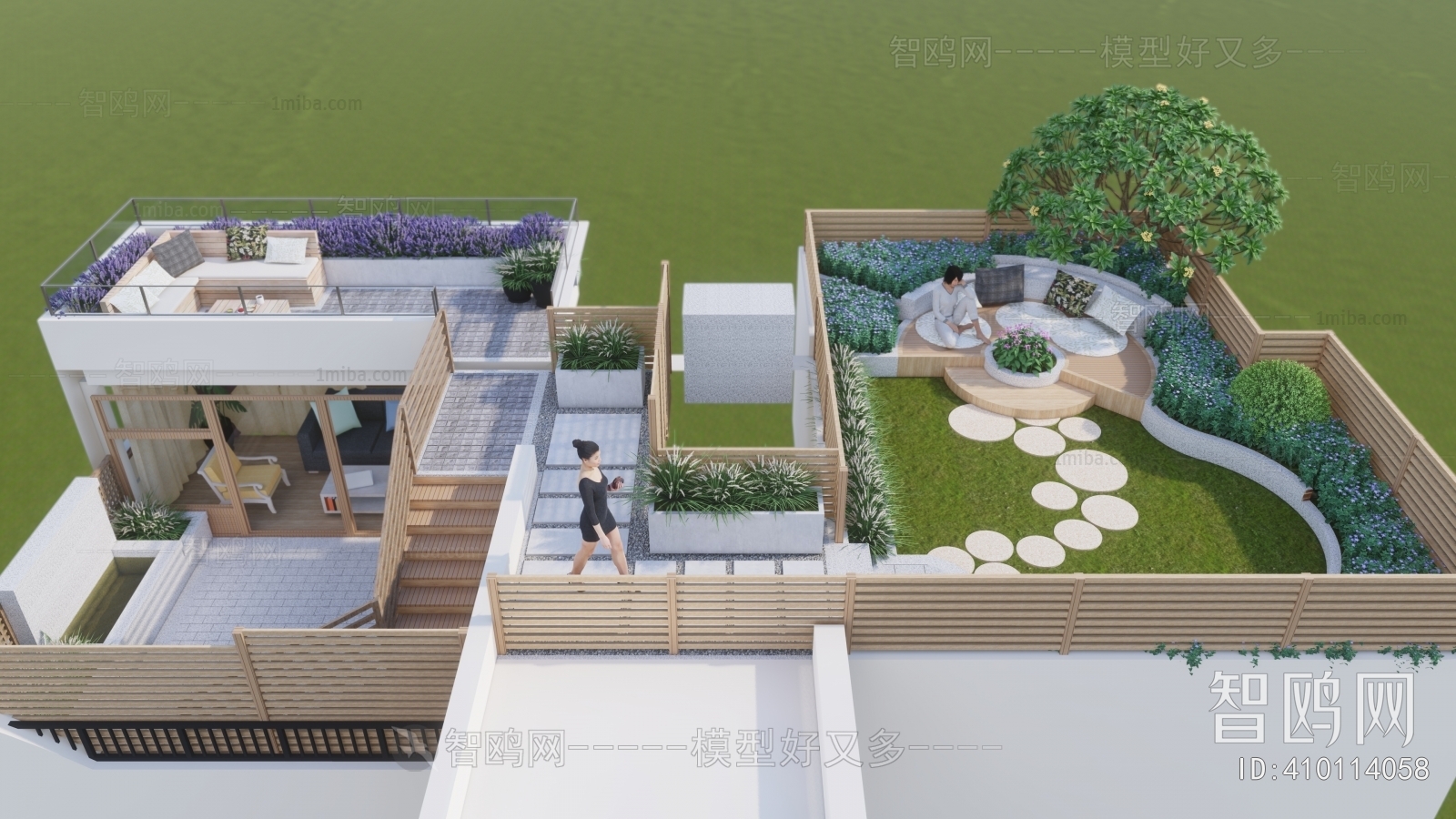 现代别墅屋顶花园