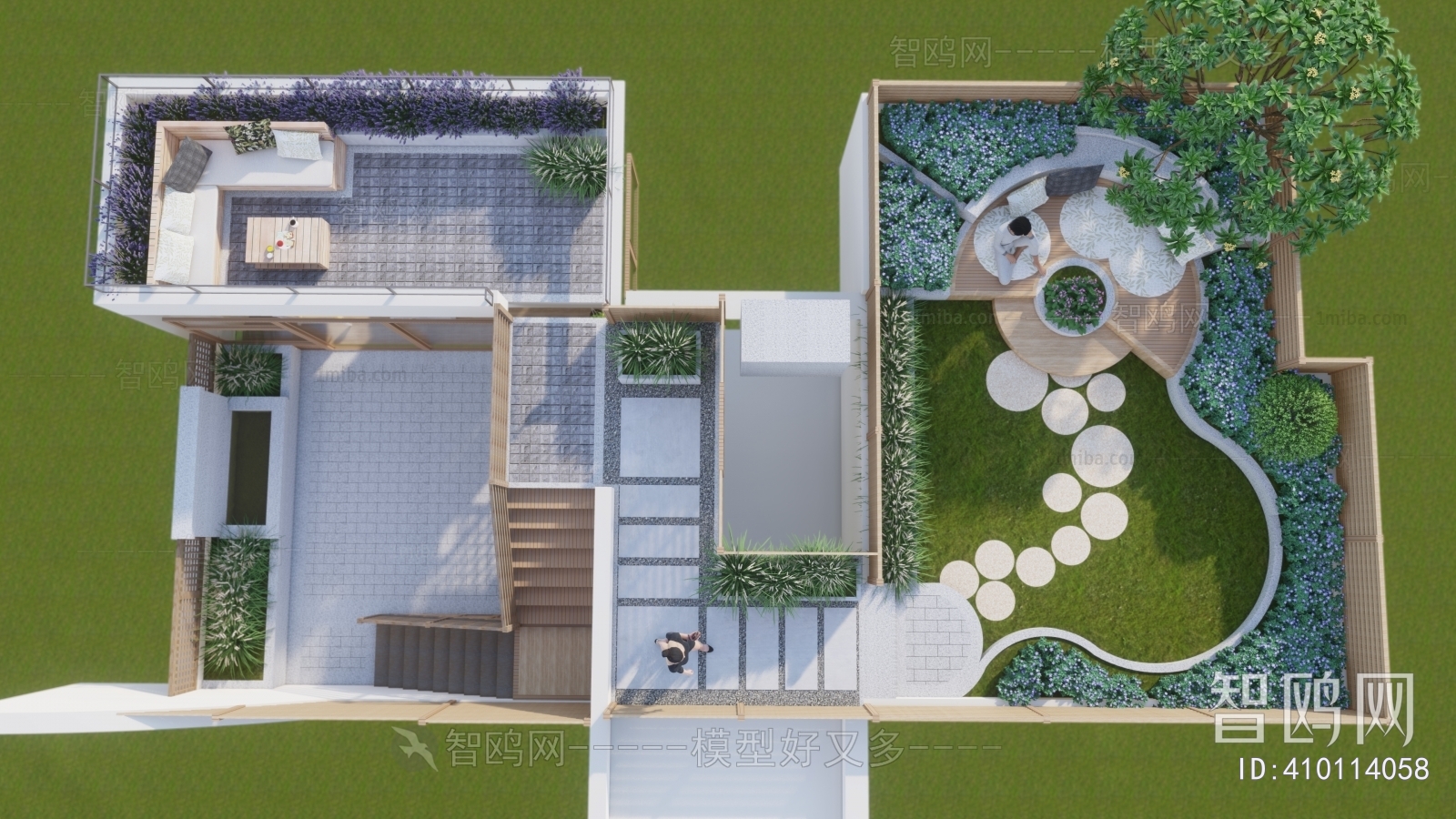 现代别墅屋顶花园