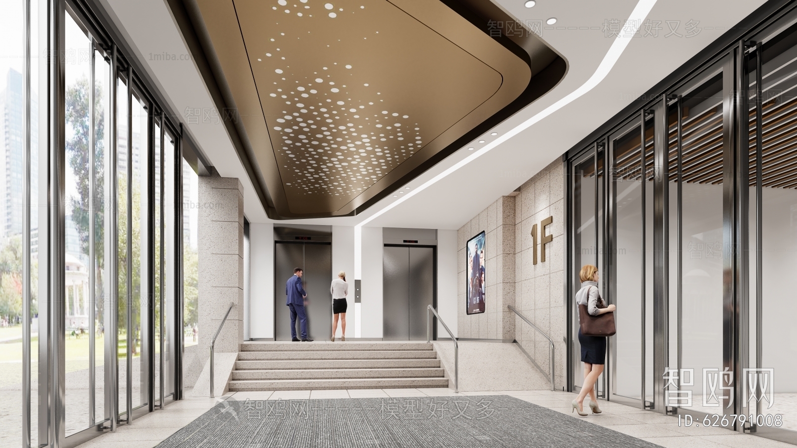 Modern Office Elevator Hall