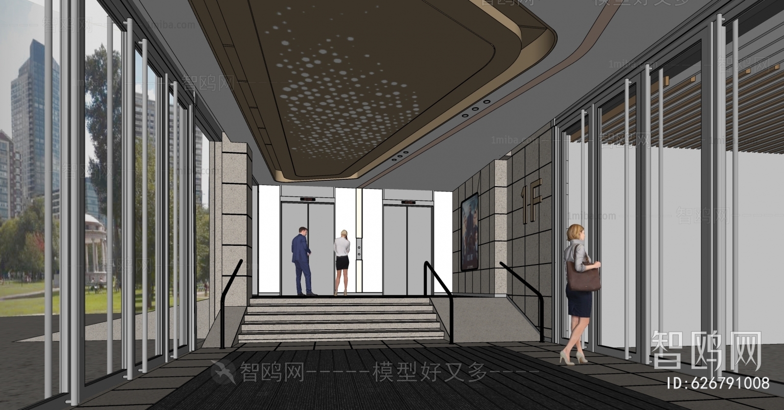 Modern Office Elevator Hall