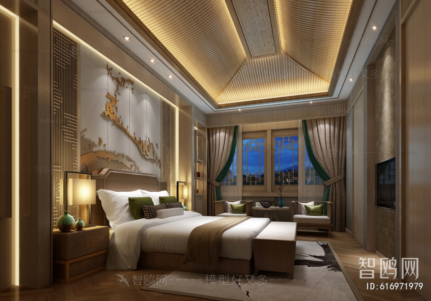 New Chinese Style Bedroom