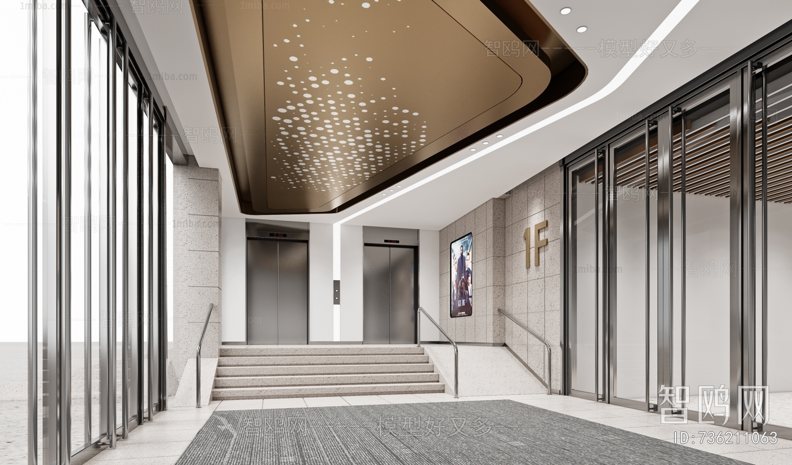 Modern Office Elevator Hall