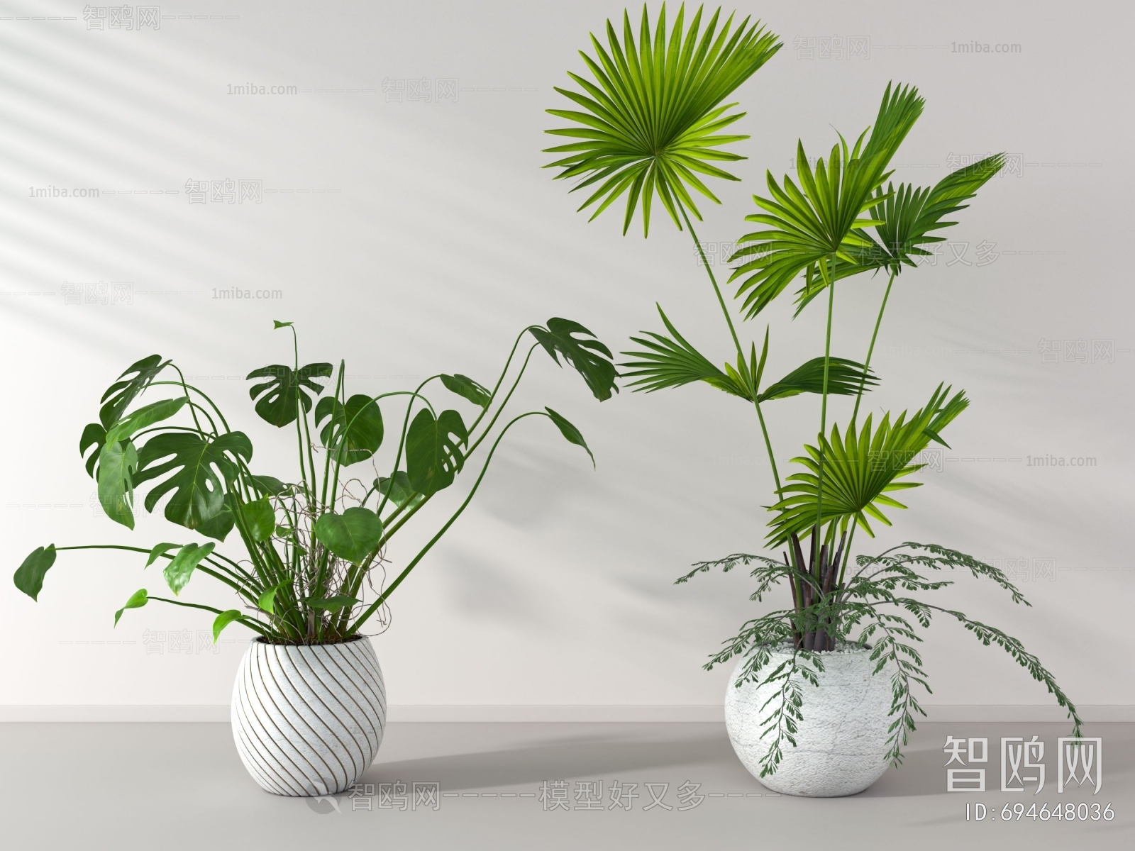 Modern Potted Green Plant