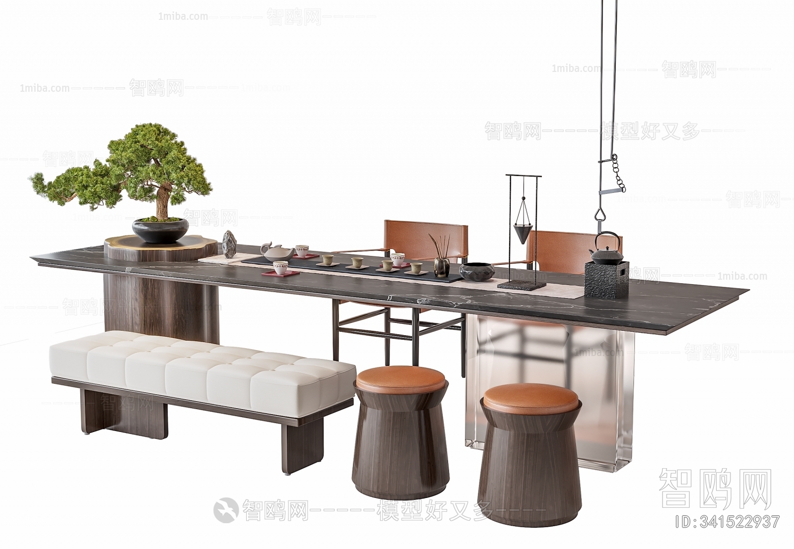 新中式茶桌椅 长凳