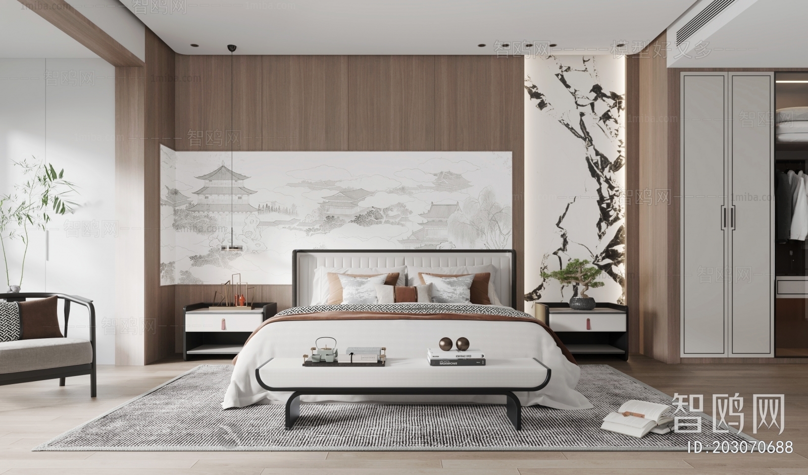 New Chinese Style Bedroom