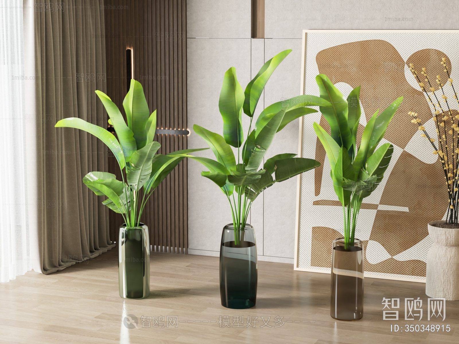 Modern Potted Green Plant