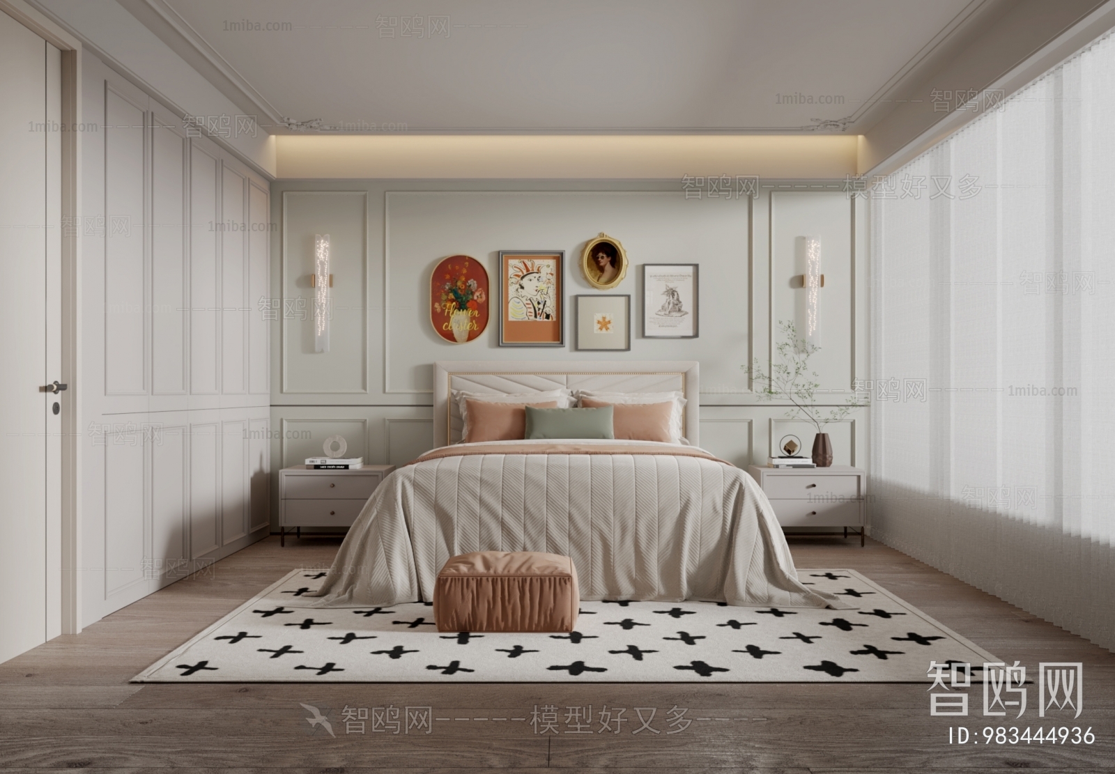 Simple European Style Bedroom