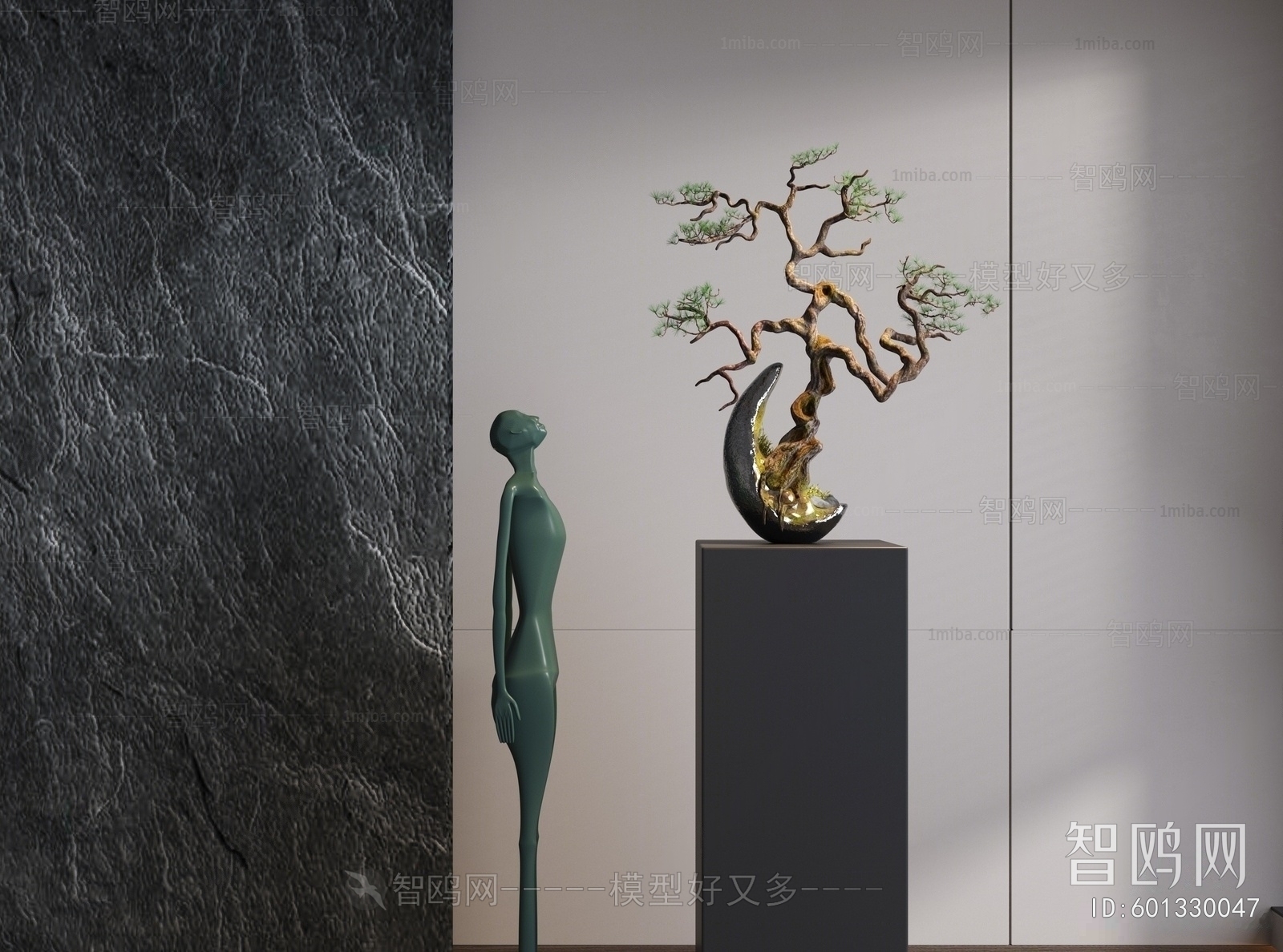 新中式盆景 抽象雕塑摆件