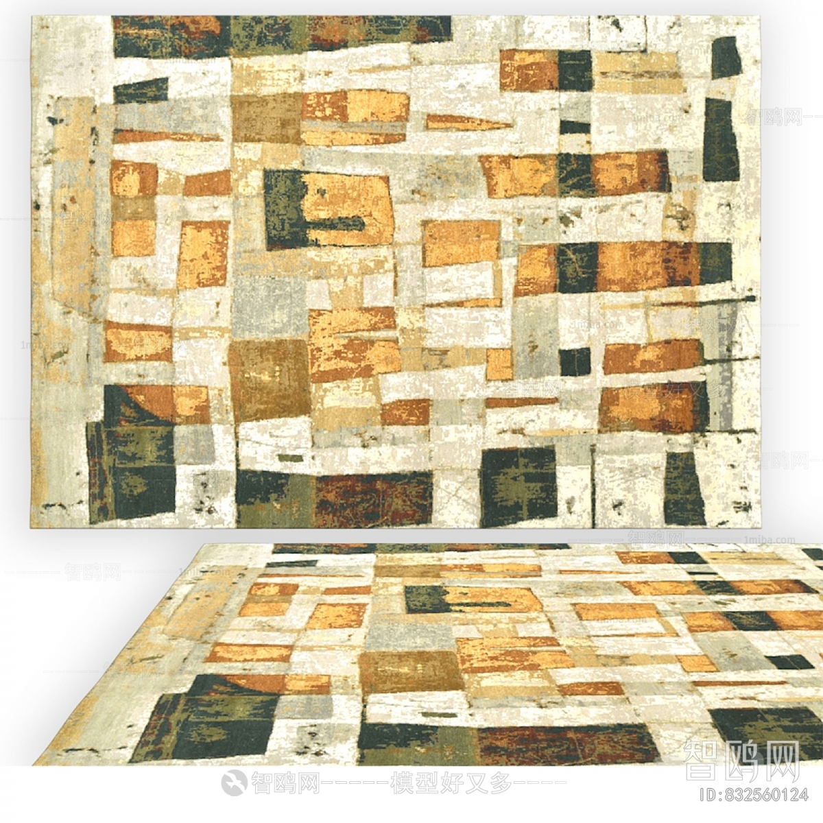 现代抽象图案地毯