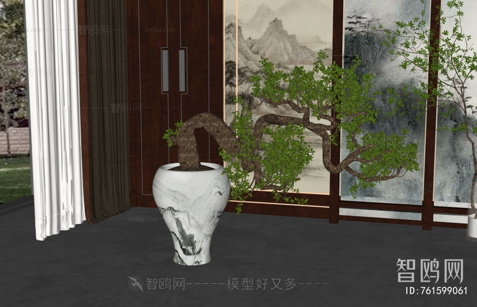 New Chinese Style Potted Green Plant