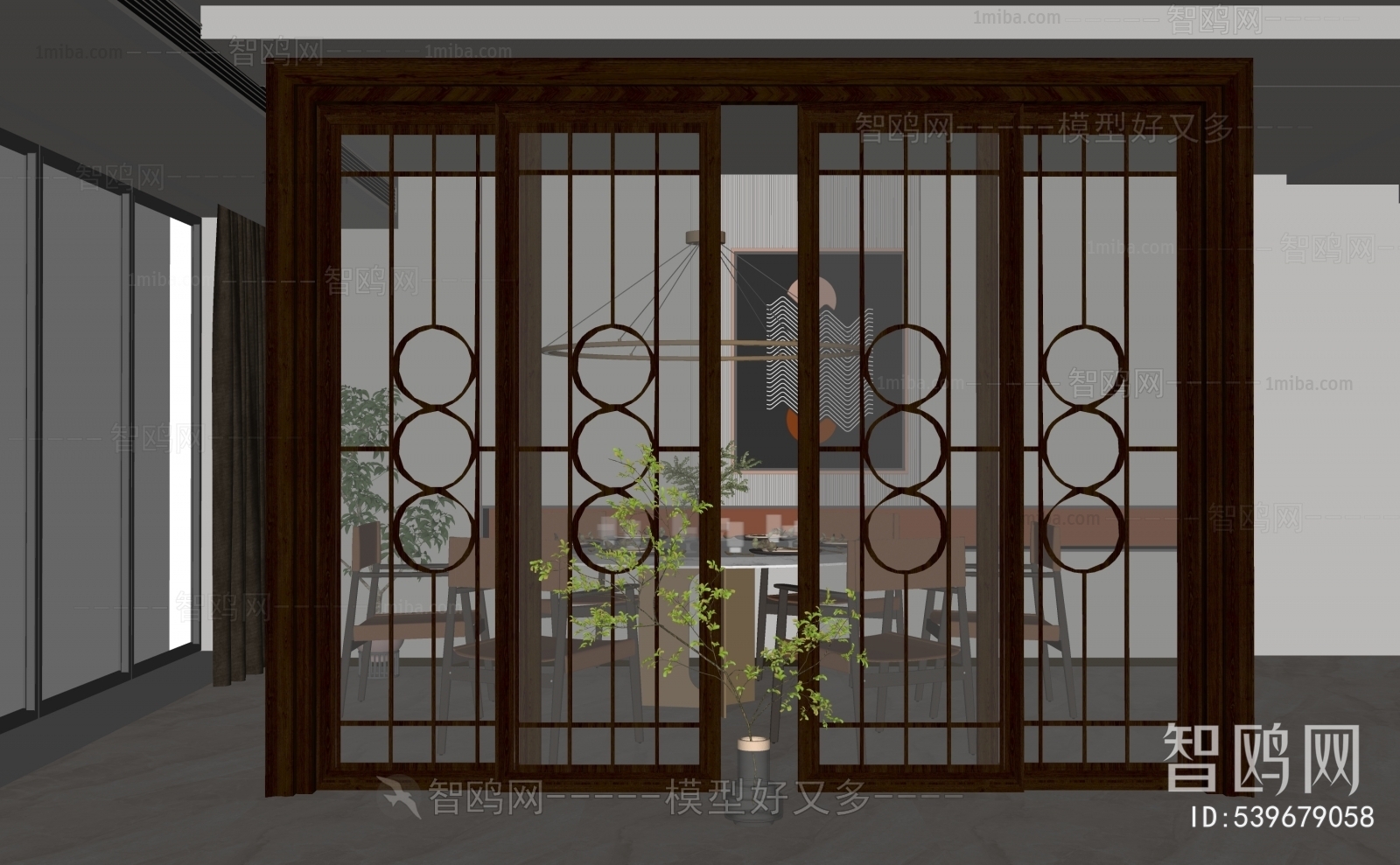 New Chinese Style Sliding Door