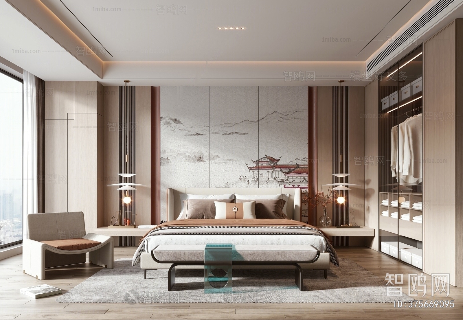 New Chinese Style Bedroom