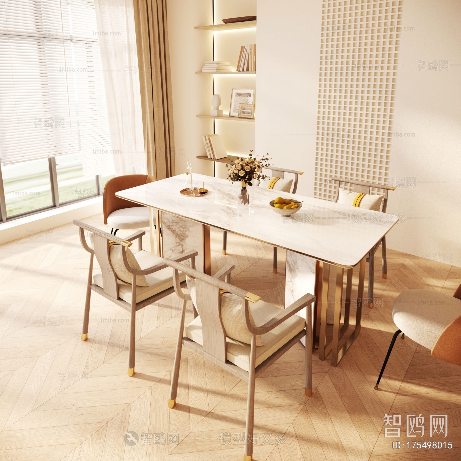 Modern New Chinese Style Dining Table And Chairs