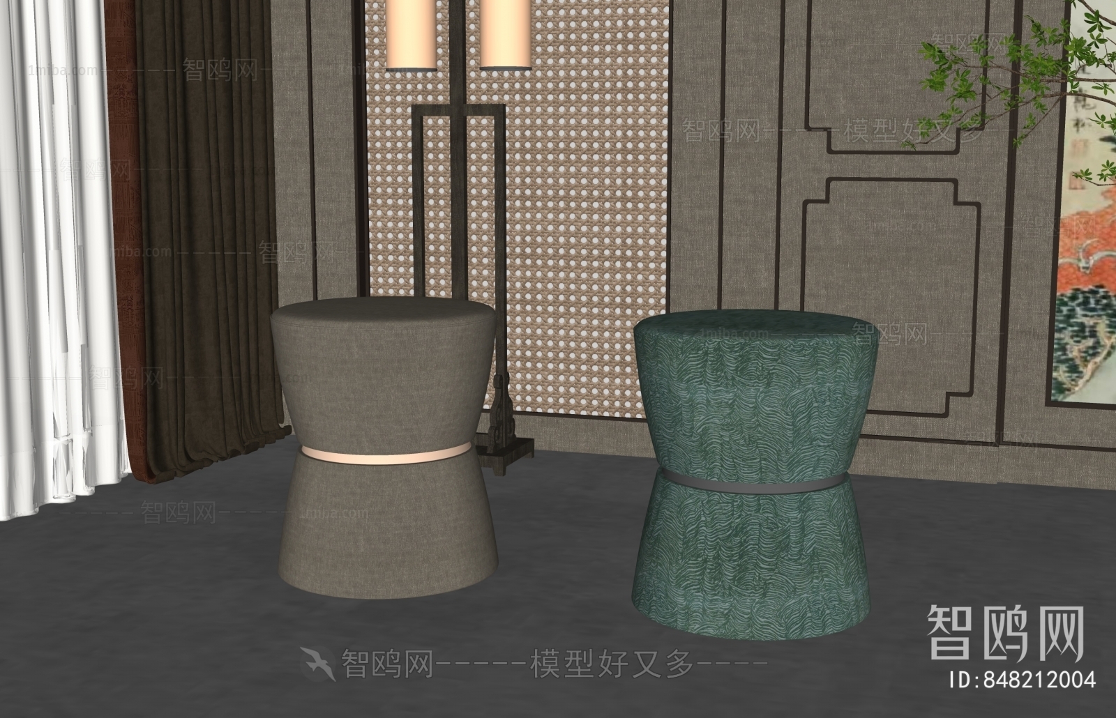 新中式茶室凳子