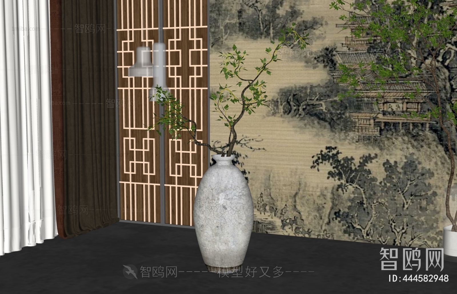新中式绿植花瓶摆件