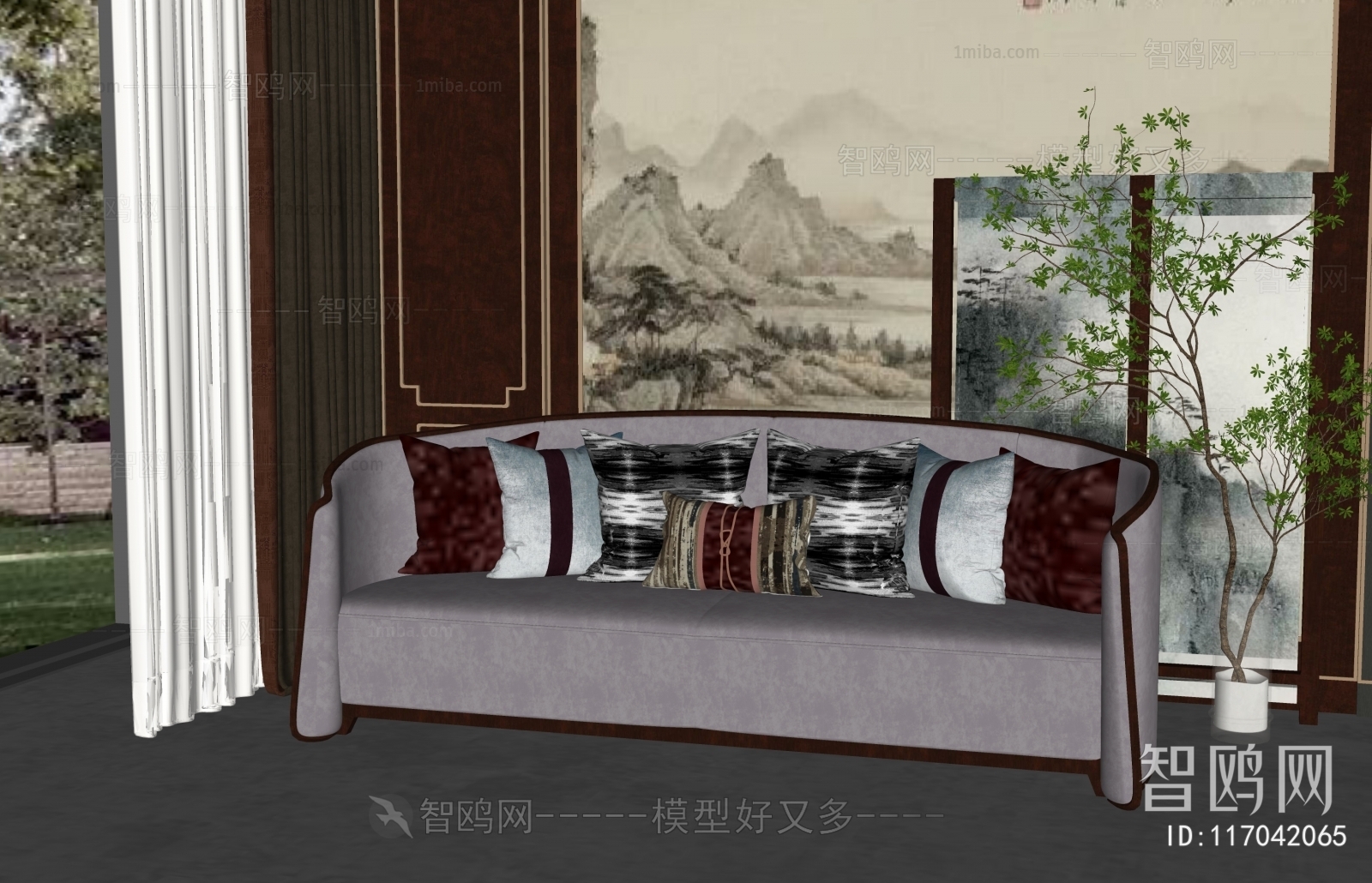 New Chinese Style A Sofa For Two
