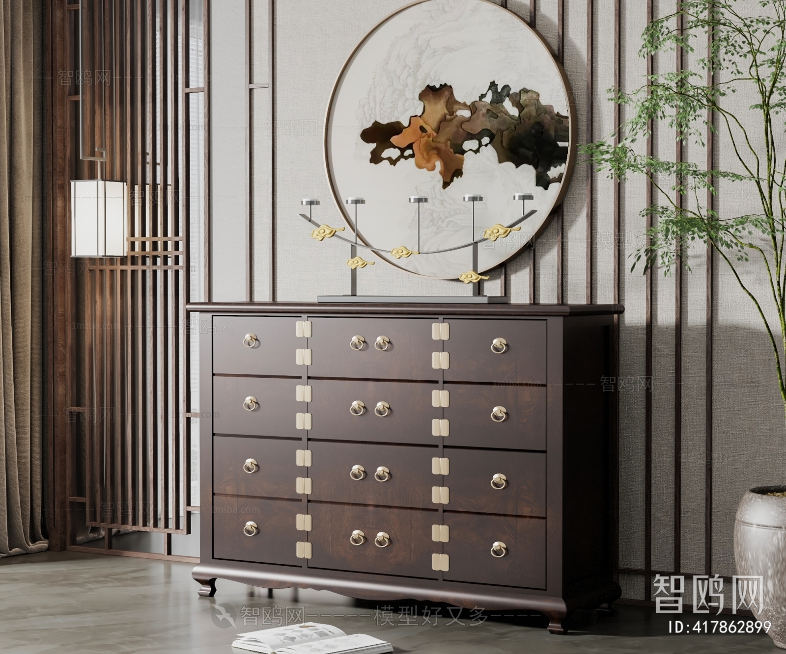 New Chinese Style Entrance Cabinet