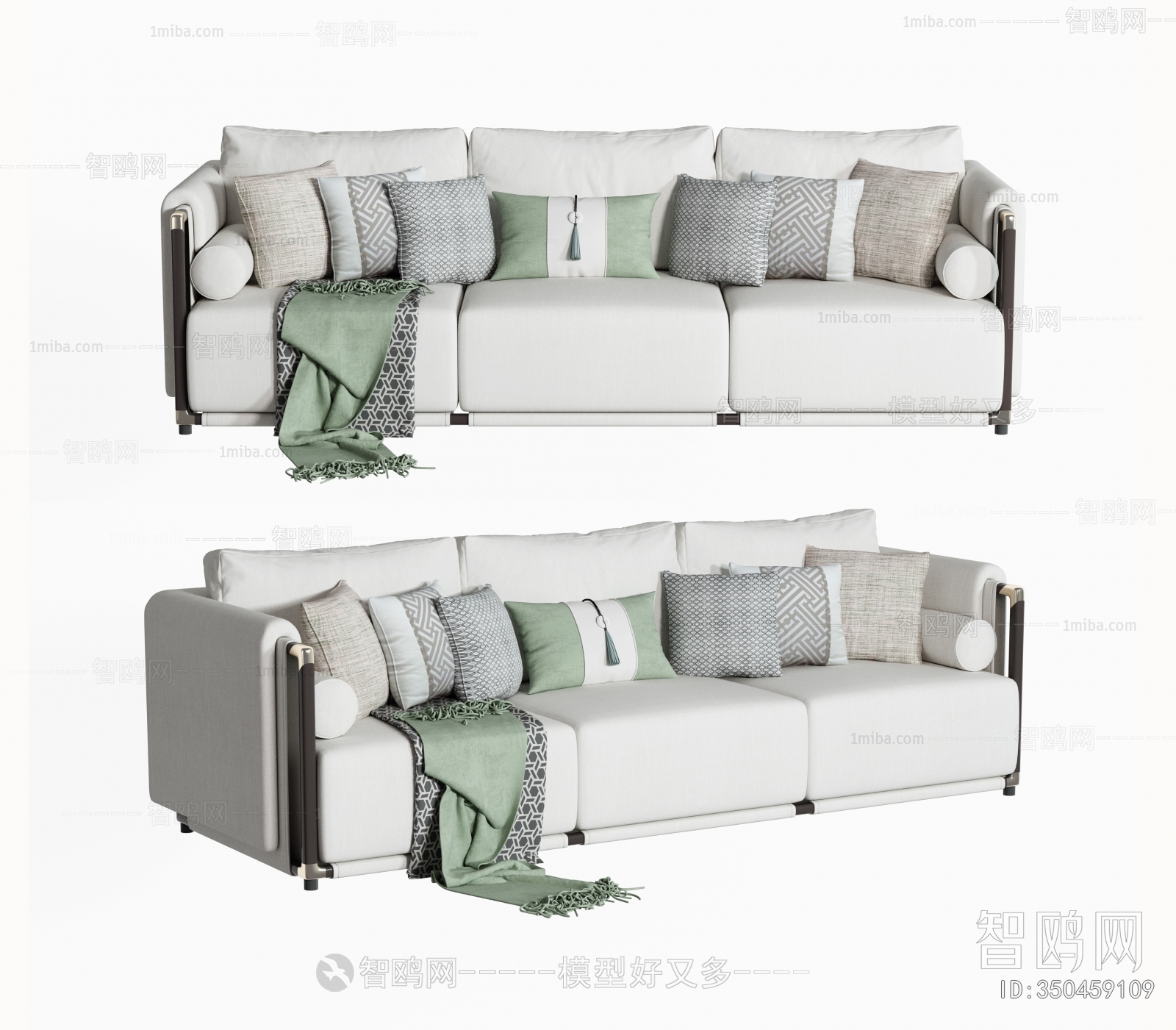 New Chinese Style Three-seat Sofa