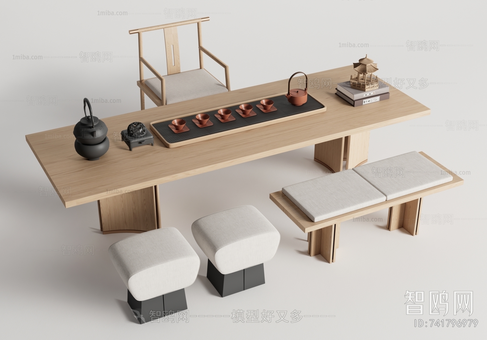 新中式茶桌椅 凳子