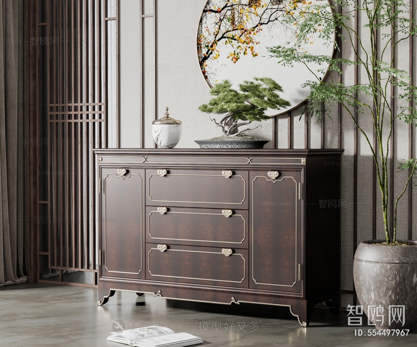 New Chinese Style Entrance Cabinet