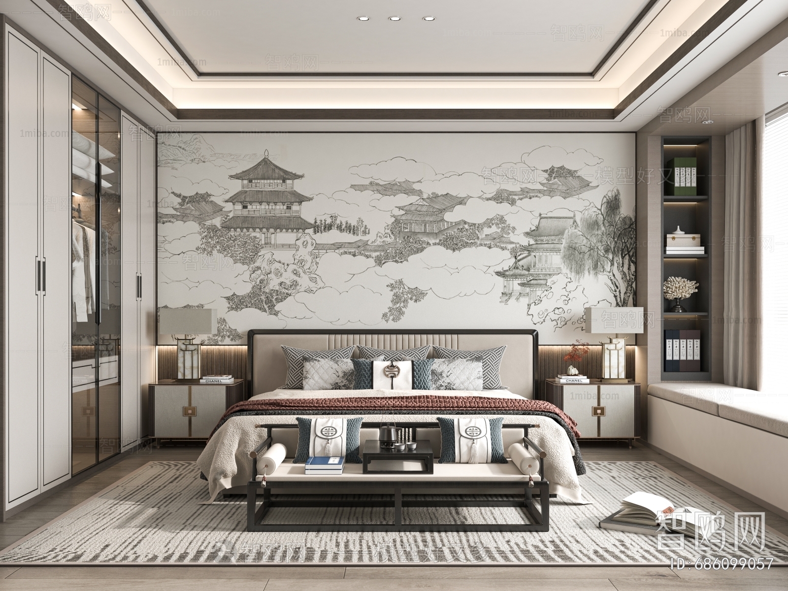 New Chinese Style Bedroom