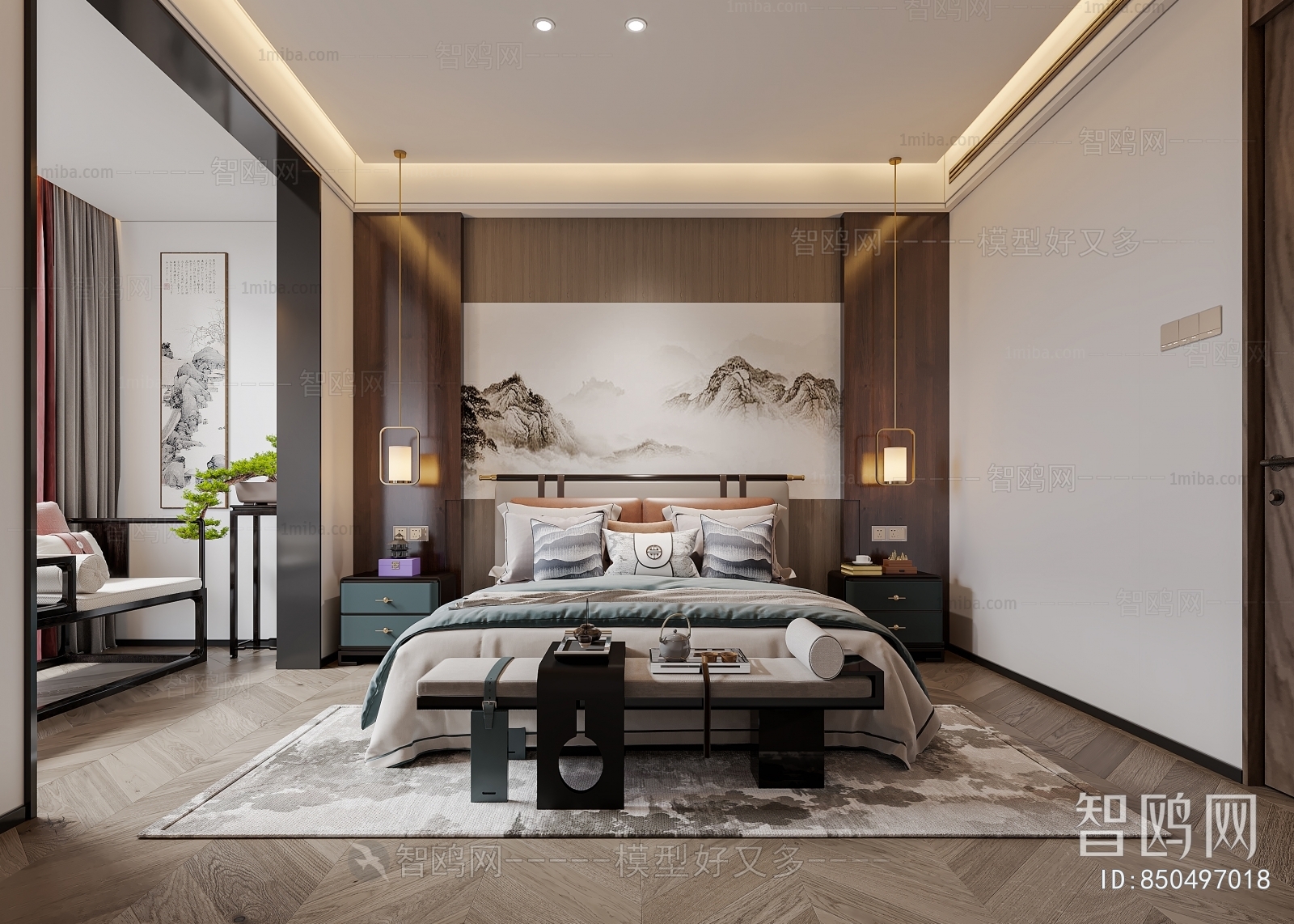 New Chinese Style Bedroom