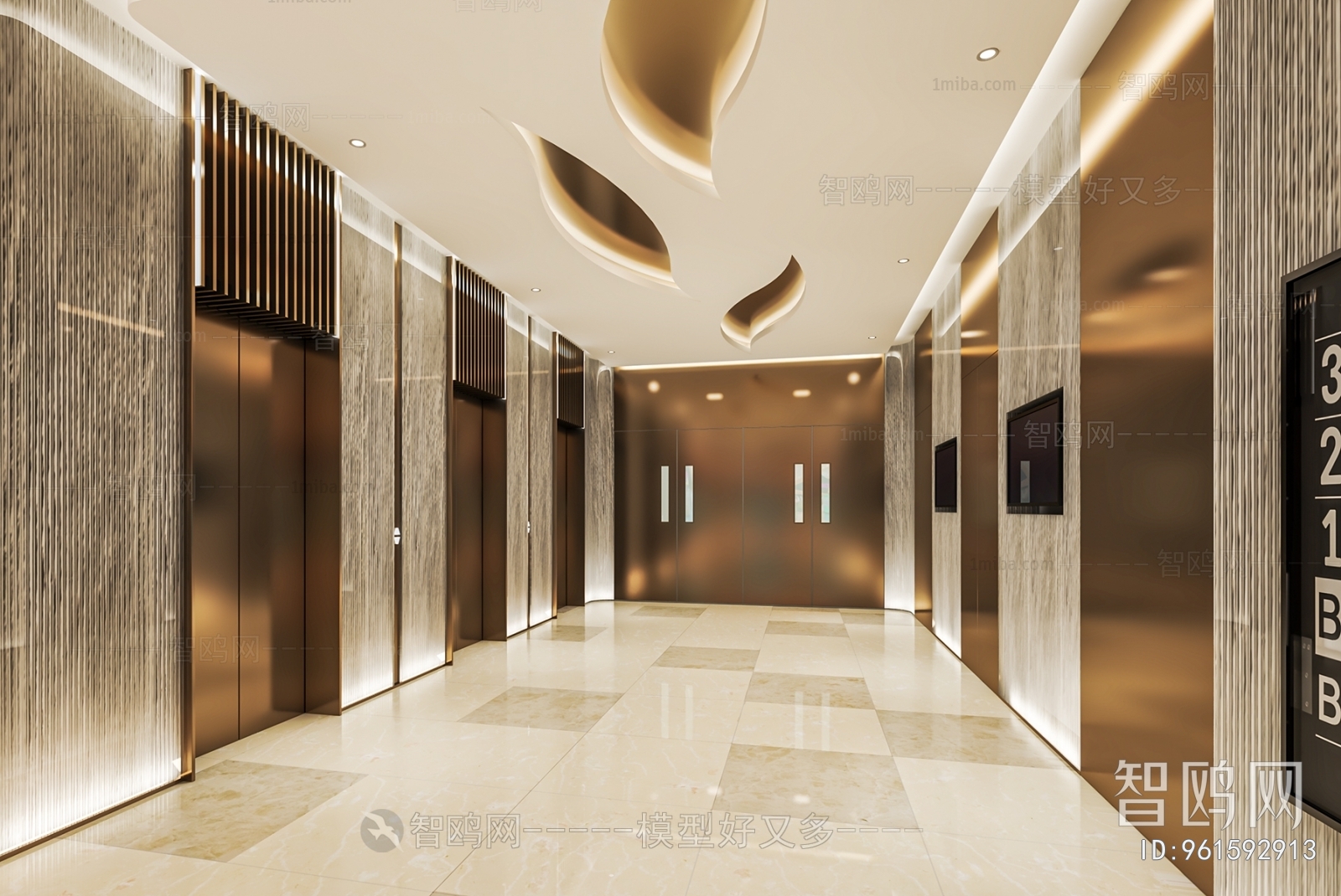 Modern Office Elevator Hall