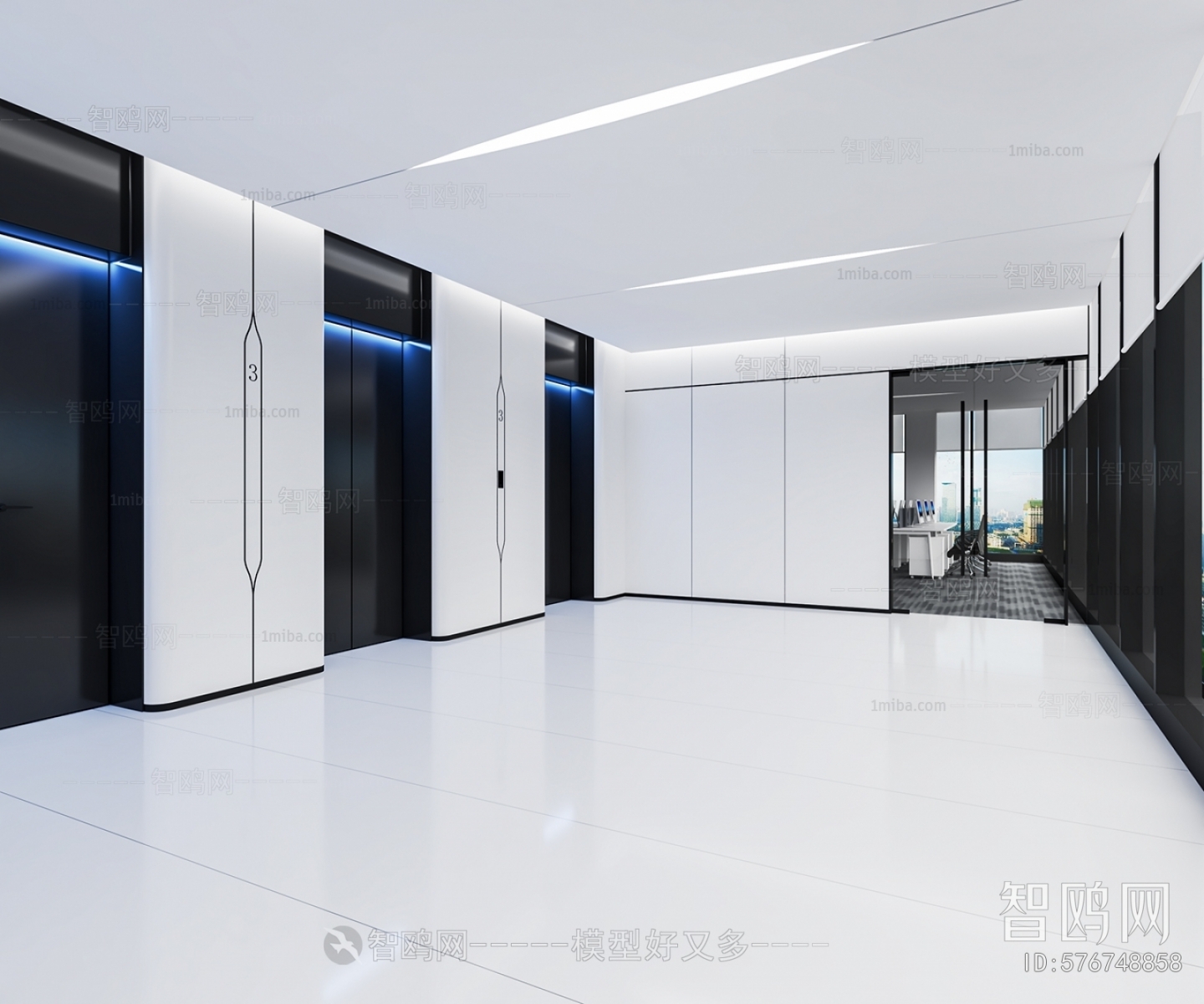 Modern Office Elevator Hall