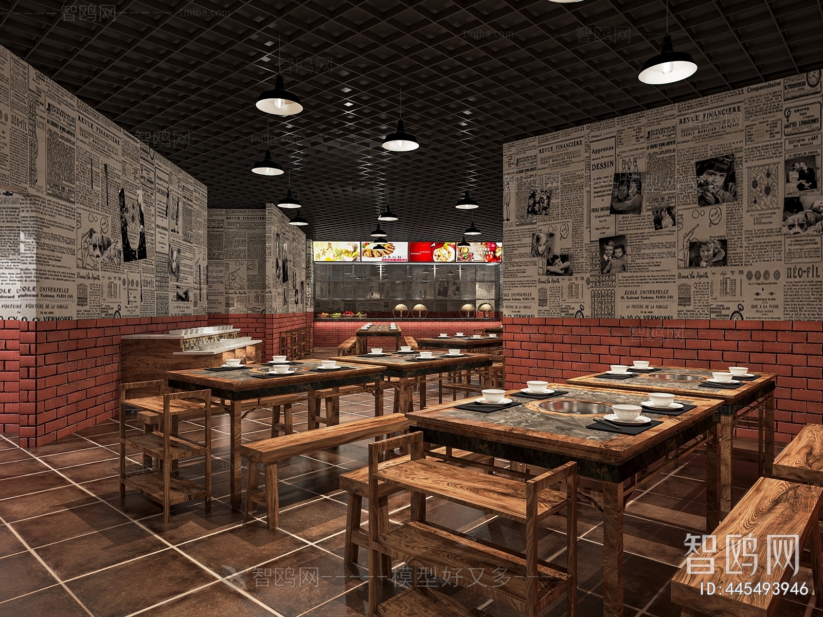 Industrial Style Retro Style Restaurant