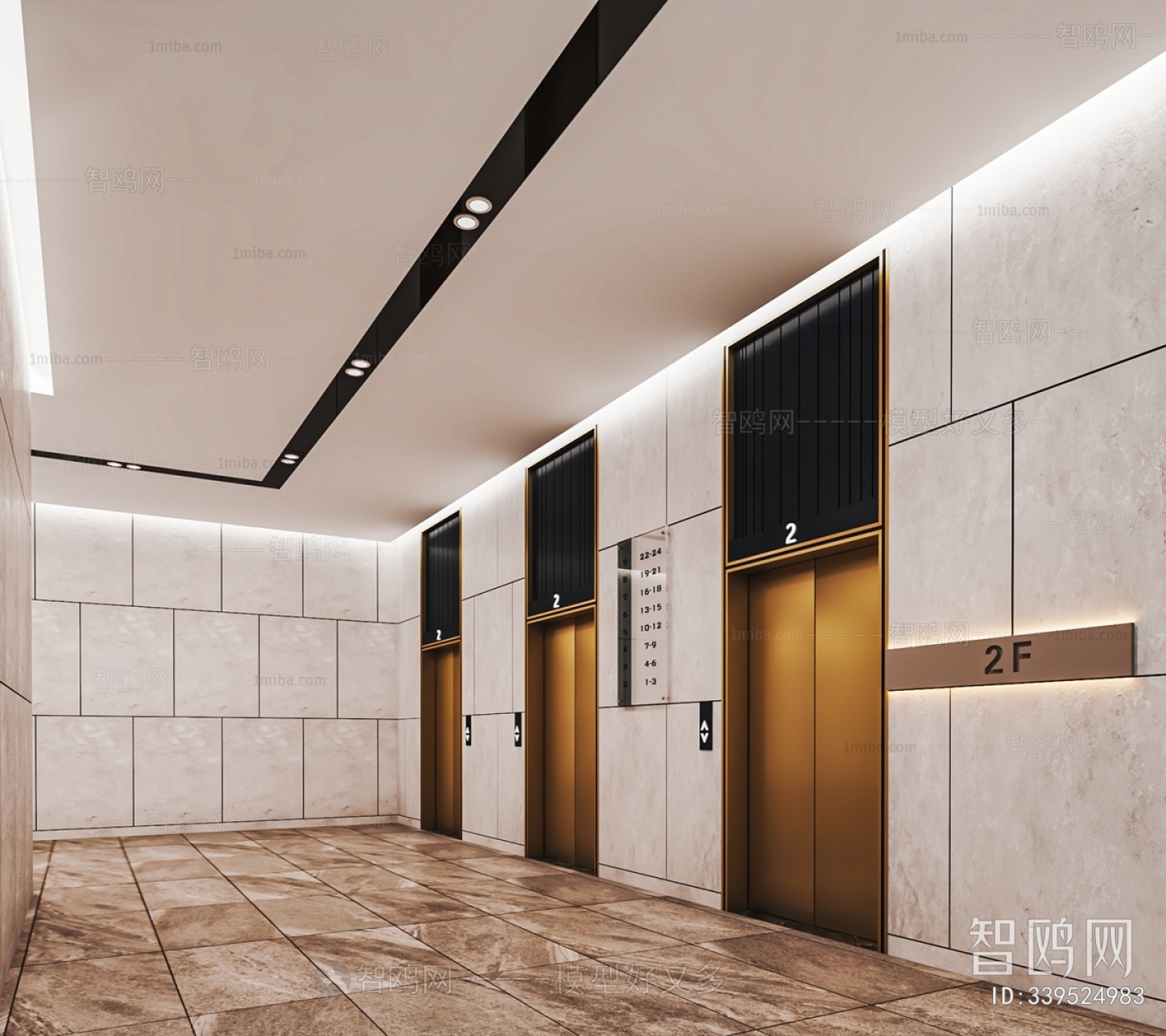 Modern Office Elevator Hall