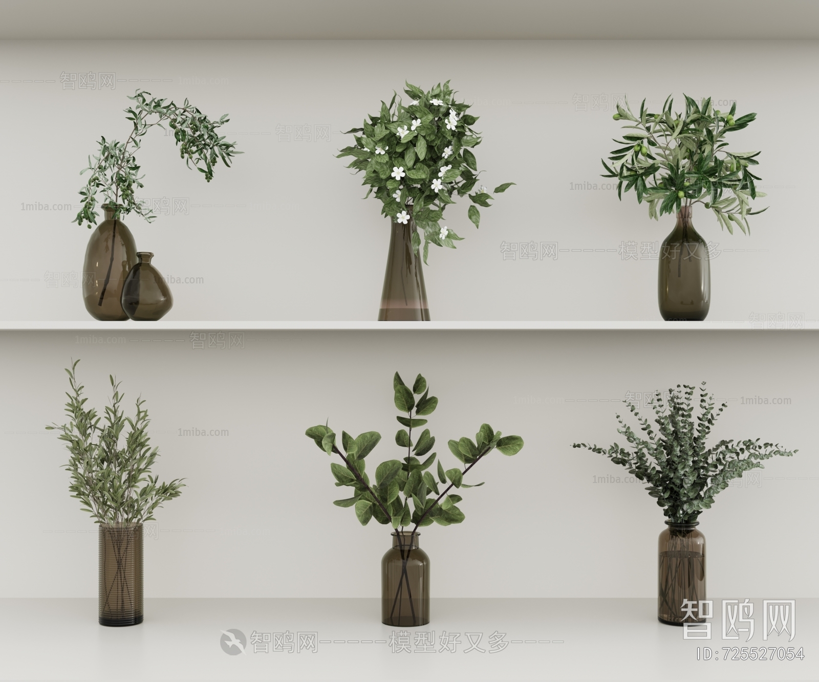 现代花瓶花艺植物组合