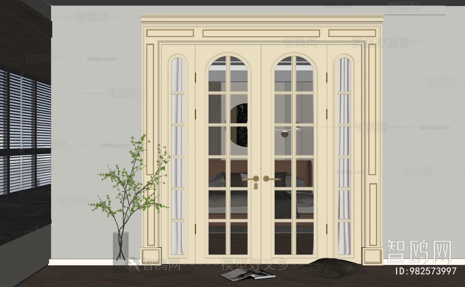 Simple European Style Double Door