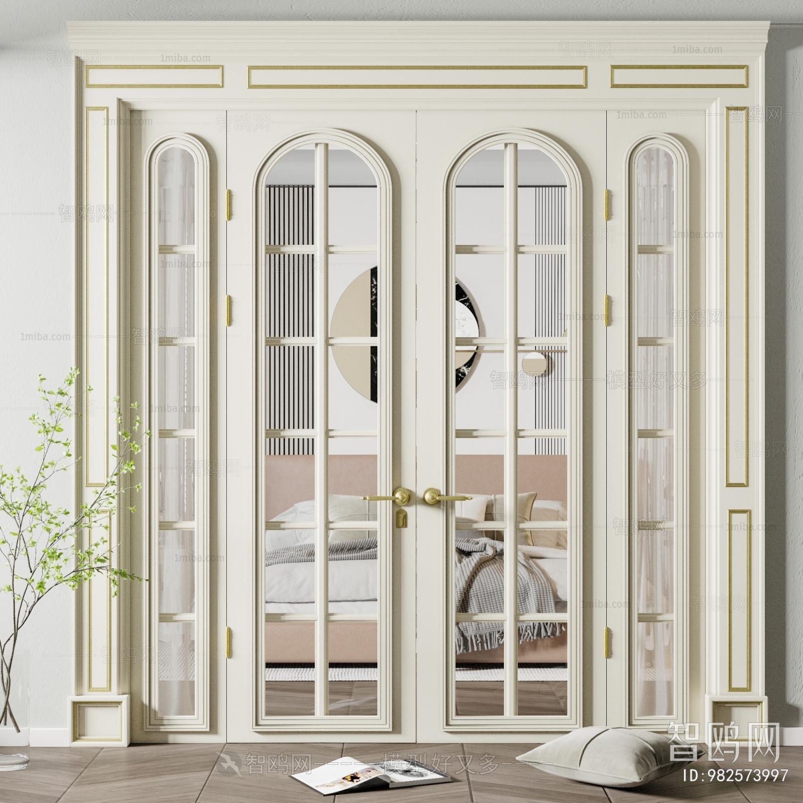 Simple European Style Double Door