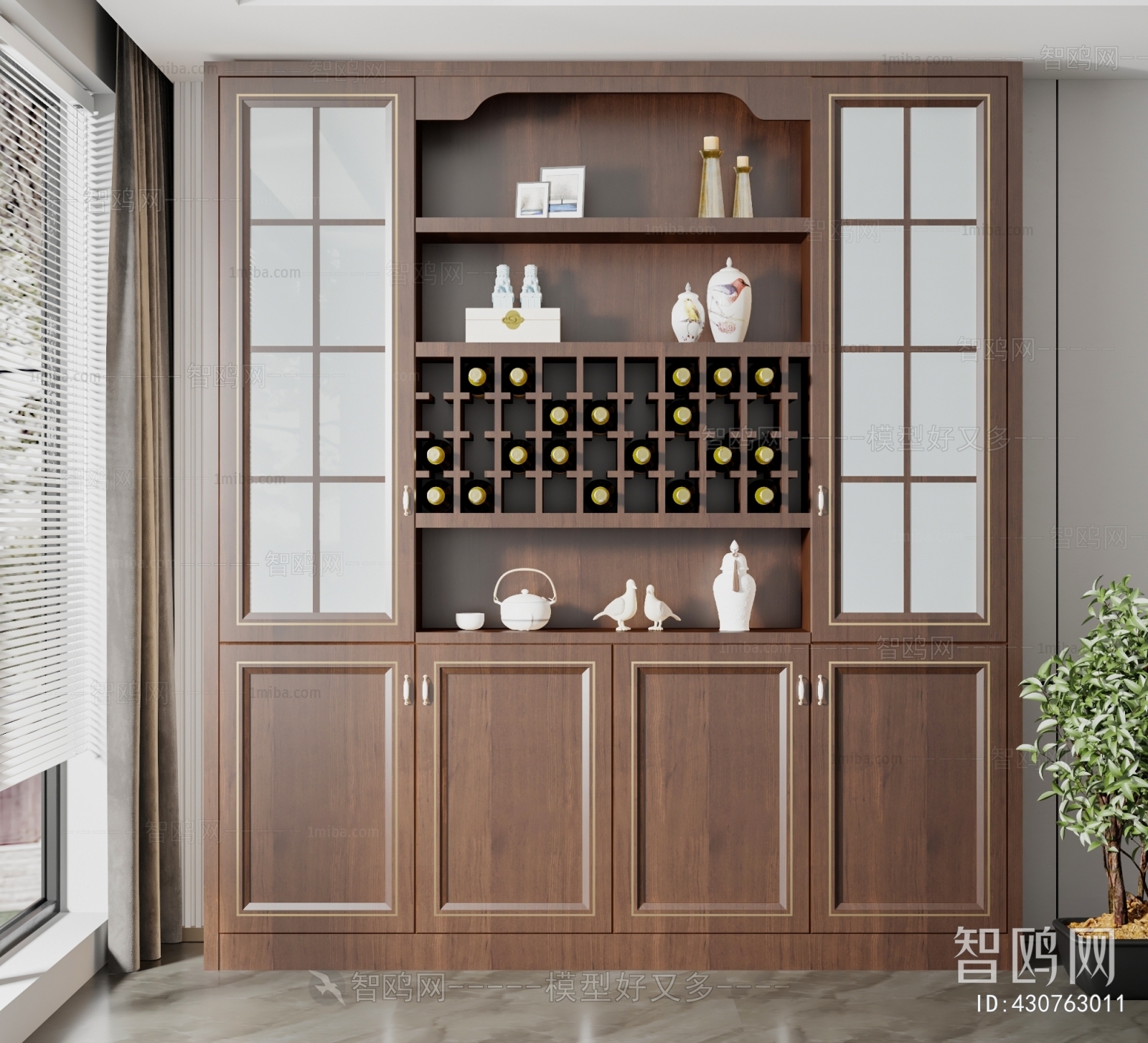 New Chinese Style Wine Cabinet