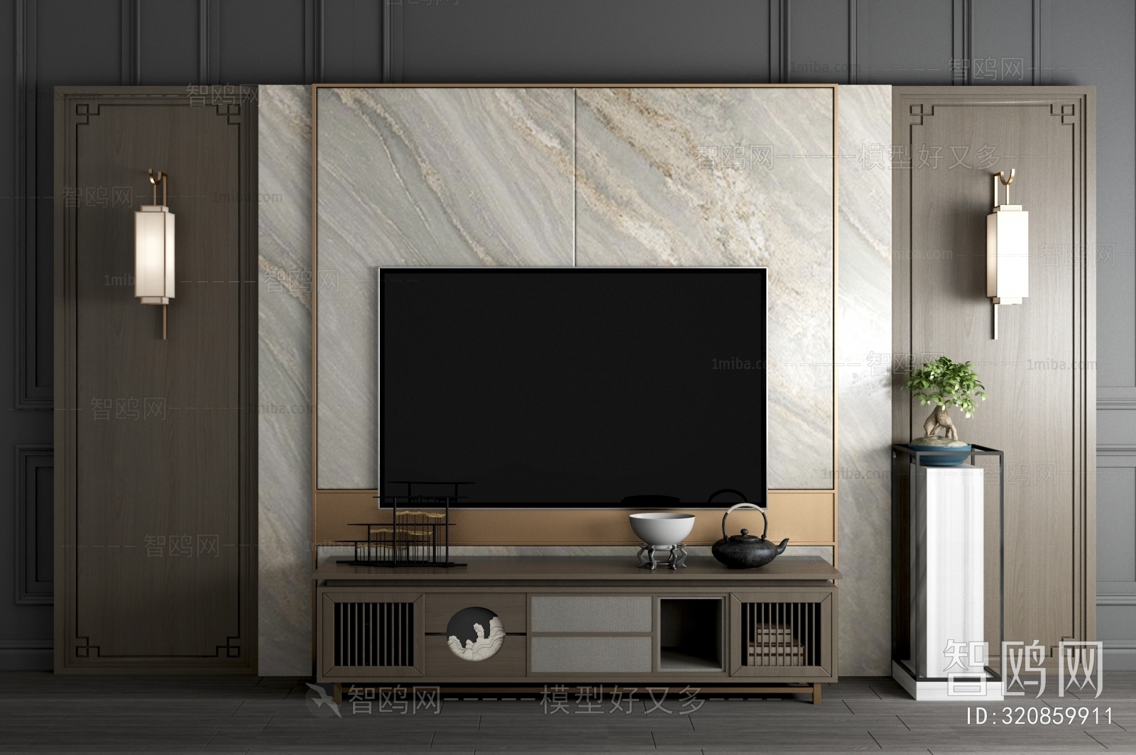 New Chinese Style TV Cabinet