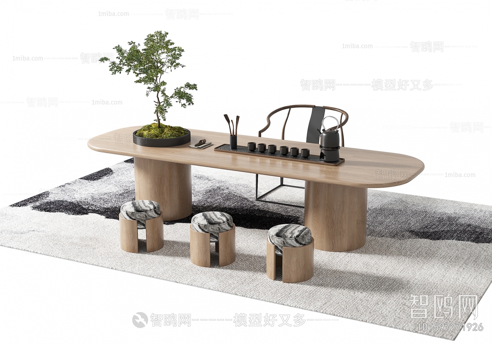 新中式茶桌椅 凳子